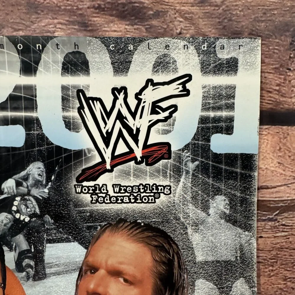 WWF 2001 16 Month Calendar Stone Cold The Rock Triple H Chyna Undertaker Kane